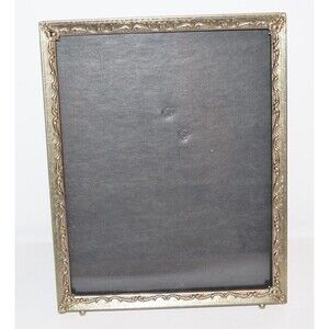 Vtg Picture Frame 8x10 Gold Brass Ornate Hollywood Regency Floral Baroque footed